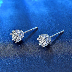 Cercei Argint Eclipsa Inimii cu diamant Moissanite de 0.5 Carate - Sentimente Gravate