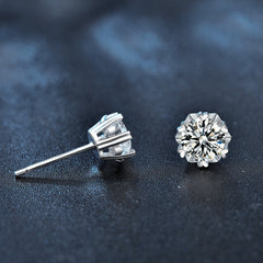 Cercei Argint Eclipsa Inimii cu diamant Moissanite de 0.5 Carate - Sentimente Gravate