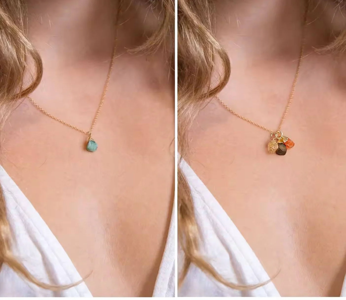 Colier Horoscop cu 3 pietre Semipretioase - Sentimente Gravate