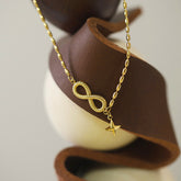 Brățara „Infinit Auriu” cu Charm Stea – Brățară Reglabilă Mana / Picior - Sentimente Gravate