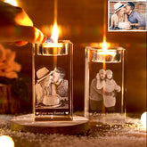 Cristal Foto Personalizat cu Suport pentru Lumânare