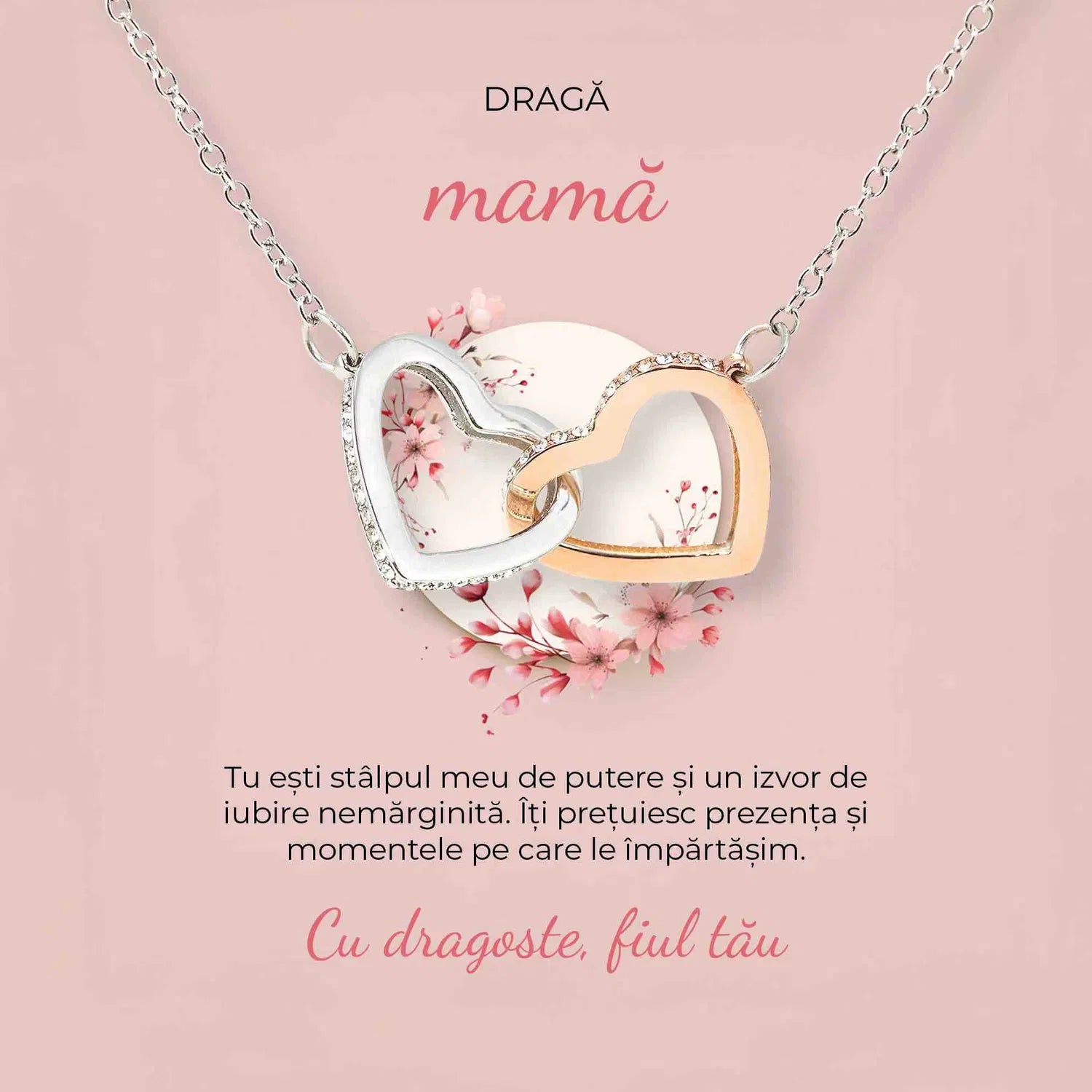 De la fiu pentru mama | Josey - Felicitare Oglinda - Sentimente Gravate