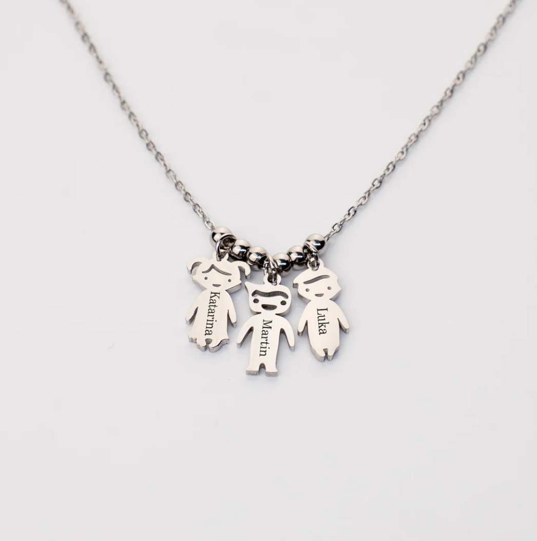 Colier cu Copii Personalizabil - Sentimente Gravate