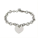 Bratara Argintie de dama cu inimioara personalizata - Sentimente Gravate