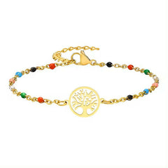 Bratara Placata cu Aur 18K cu margele - Sentimente Gravate