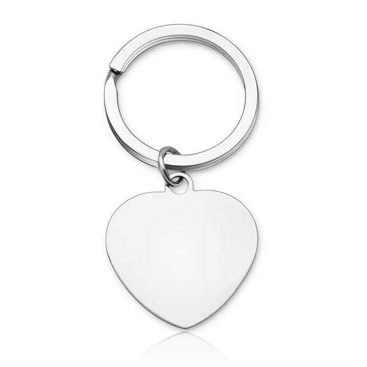 Breloc Personalizat, Inima Argintie - Sentimente Gravate