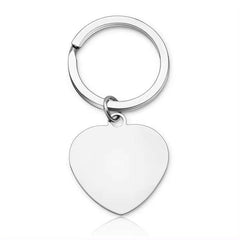 Breloc Personalizat, Inima Argintie - Sentimente Gravate