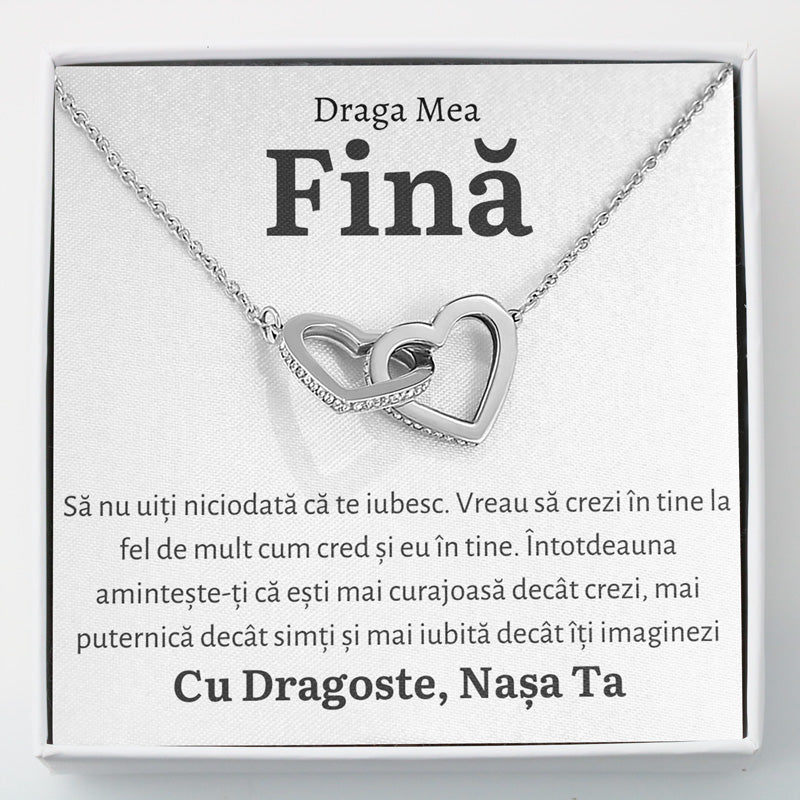 Cadou Fina - Colier Inimi Nasa - Sentimente Gravate