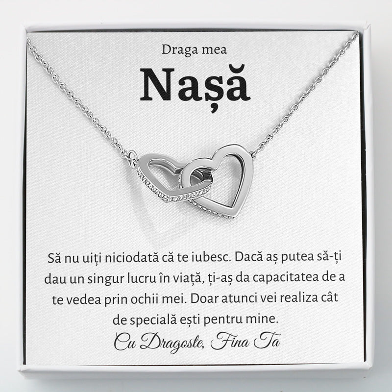 Cadou Nasa - Colier Inimi Fina - Sentimente Gravate