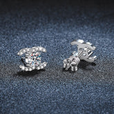 Cercei Argint Aura Eternă cu diamant Moissanite de 0.5 Carate - Sentimente Gravate