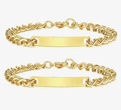 Set - 2 Bratari Placate cu Aur 24K Personalizata + Cadou - Sentimente Gravate