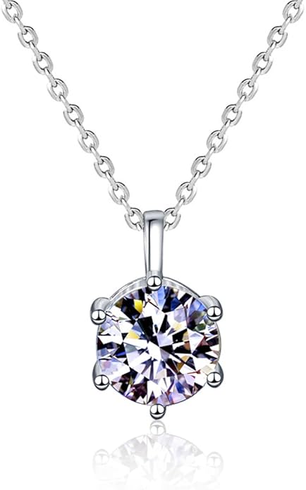 Colier din Argint 925 cu Diamant Moissanit de un Carat - Sentimente Gravate