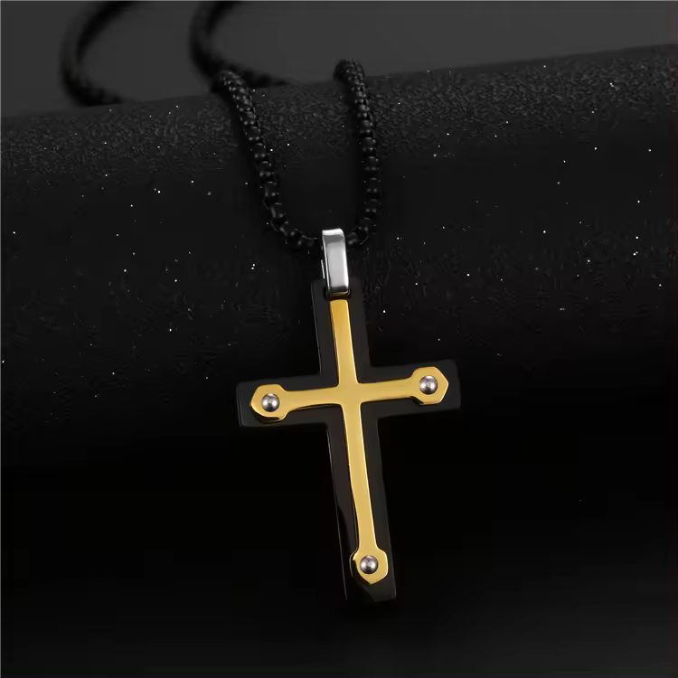 Lant cu Cruce Tor - Argintiu - Sentimente Gravate