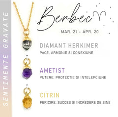 Colier Horoscop cu 3 pietre Semipretioase