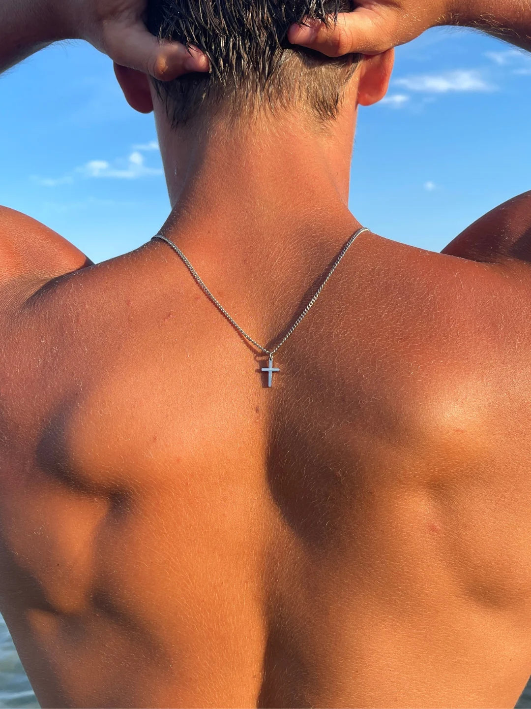 Colier Cuban din Argint 925 cu Cruce - Sentimente Gravate