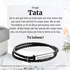 de la Fiu/Fiica pentru Tata | Bratara Piele Tori