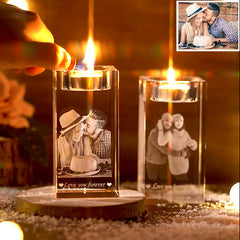 Cristal Foto Personalizat cu Suport pentru Lumânare