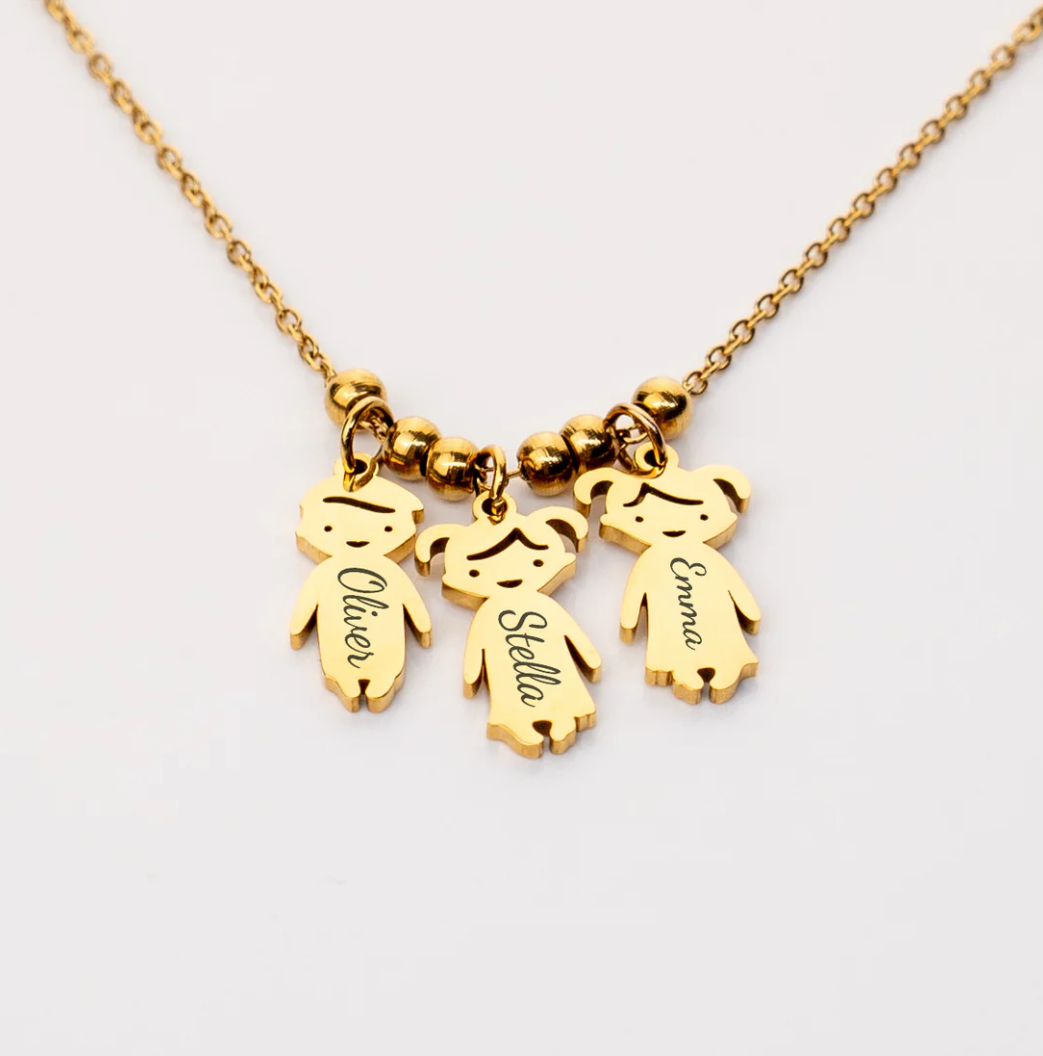Colier cu Copii Personalizabil - Sentimente Gravate