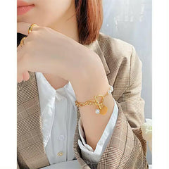 Bratara cu perle Peru Placata cu Aur 18K de dama Personalizata - Sentimente Gravate