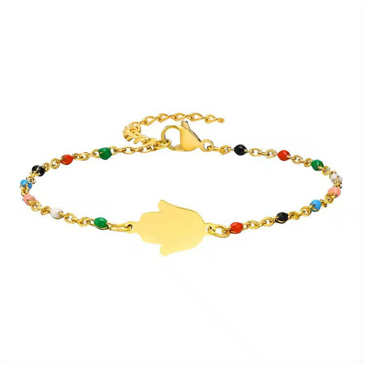 Bratara Placata cu Aur 18K cu margele - Sentimente Gravate