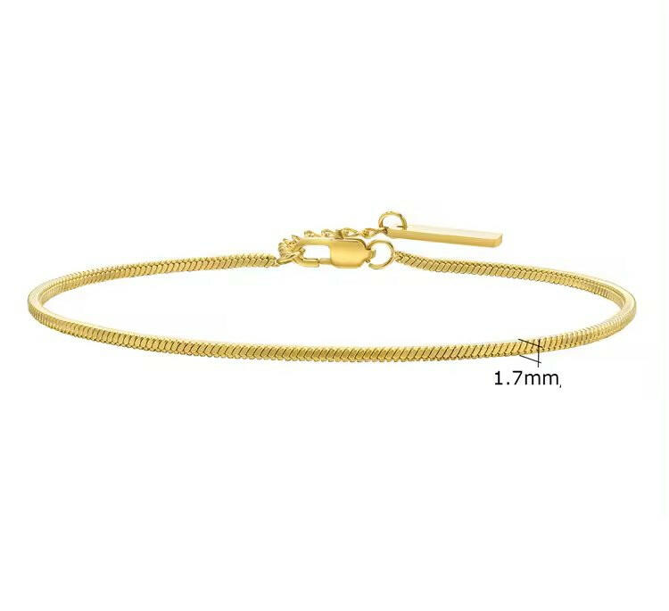 Bratara tip sarpe minimalista placata cu Aur 18K - Sentimente Gravate