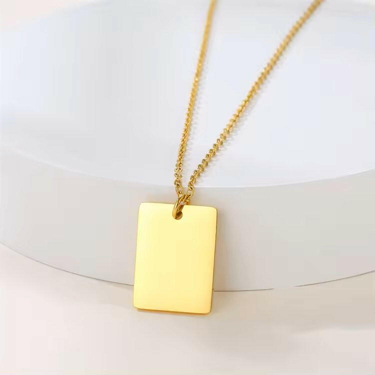 Lant cu Placuta Personalizat Placat cu Aur 18K + Cadou - Sentimente Gravate