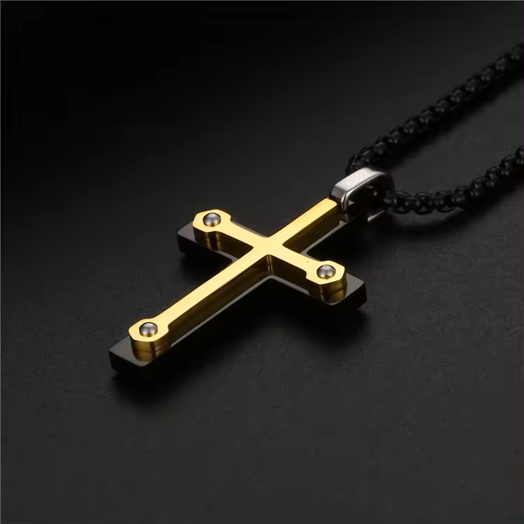 Lant cu Cruce Tor - Argintiu - Sentimente Gravate