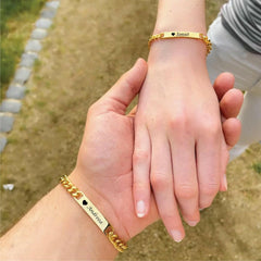 Set - 2 Bratari Placate cu Aur 24K Personalizata + Cadou - Sentimente Gravate